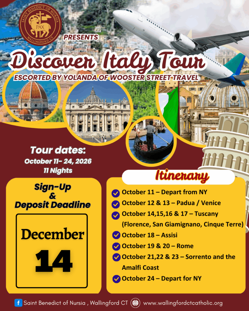 Italy Tour Sign-Up & Deposit Deadline
