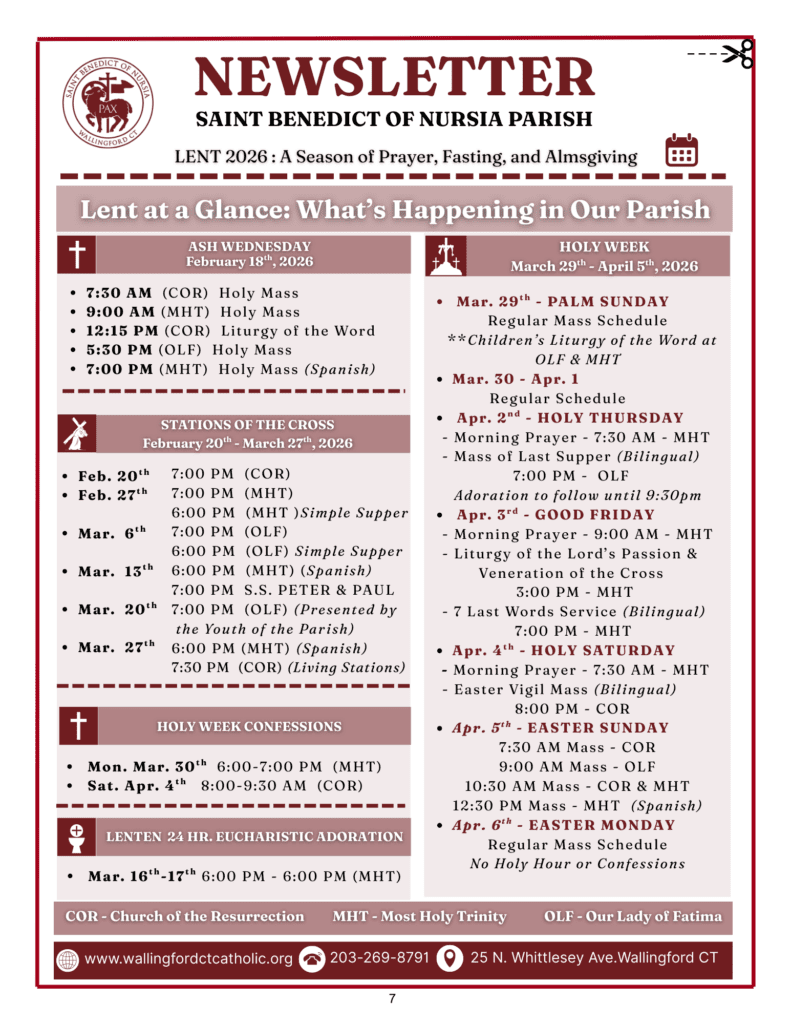 Monthly Newsletter-Lent Edition